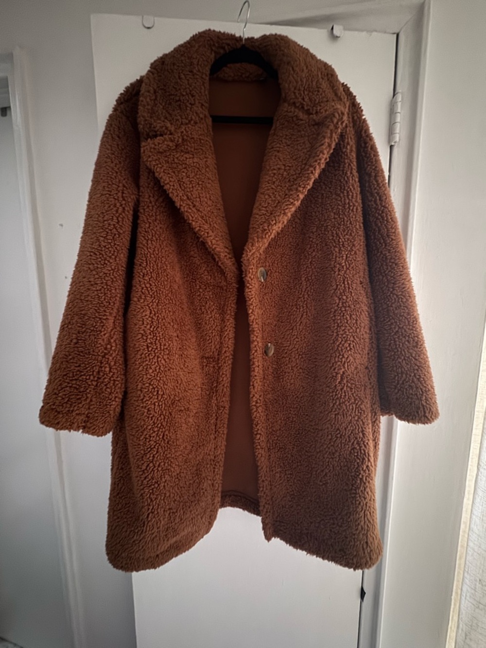 Uniqlo Women's Teddy Coat in Warm Brown